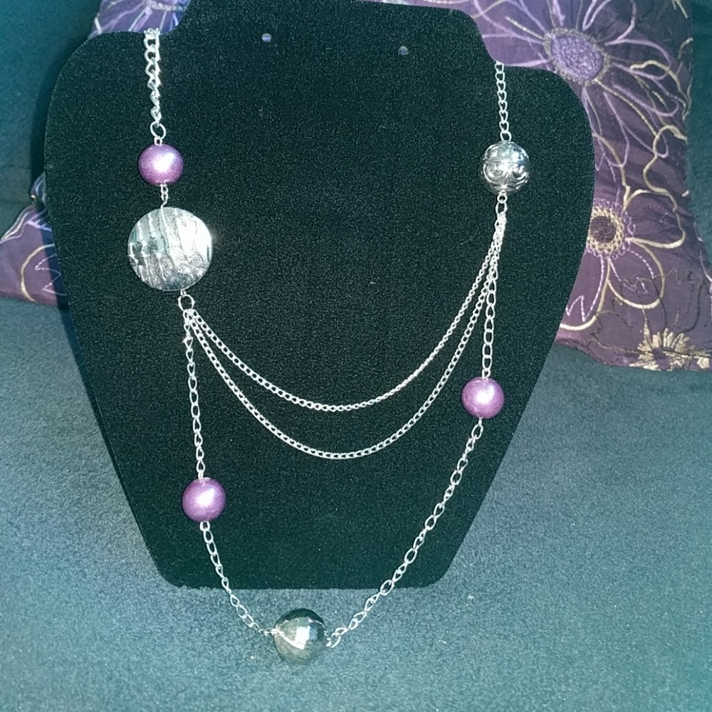 1/$8 or 3/$15 long purple necklace set